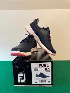 FootJoy Fuel Women's Golf Shoes - Navy with Pink Soles